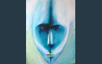 Gazing Mask 3, 2014, acrylic paint on canvas, 80 x 100 cm